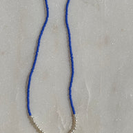 Dark Blue w/ Rice Pearls 15.75