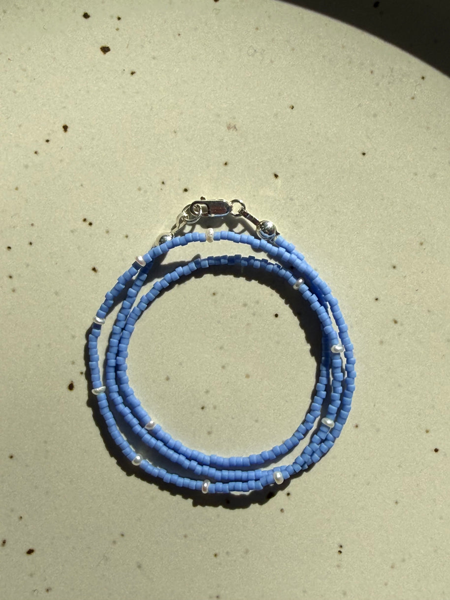 Blue w/ Rice Pearls | 17.5