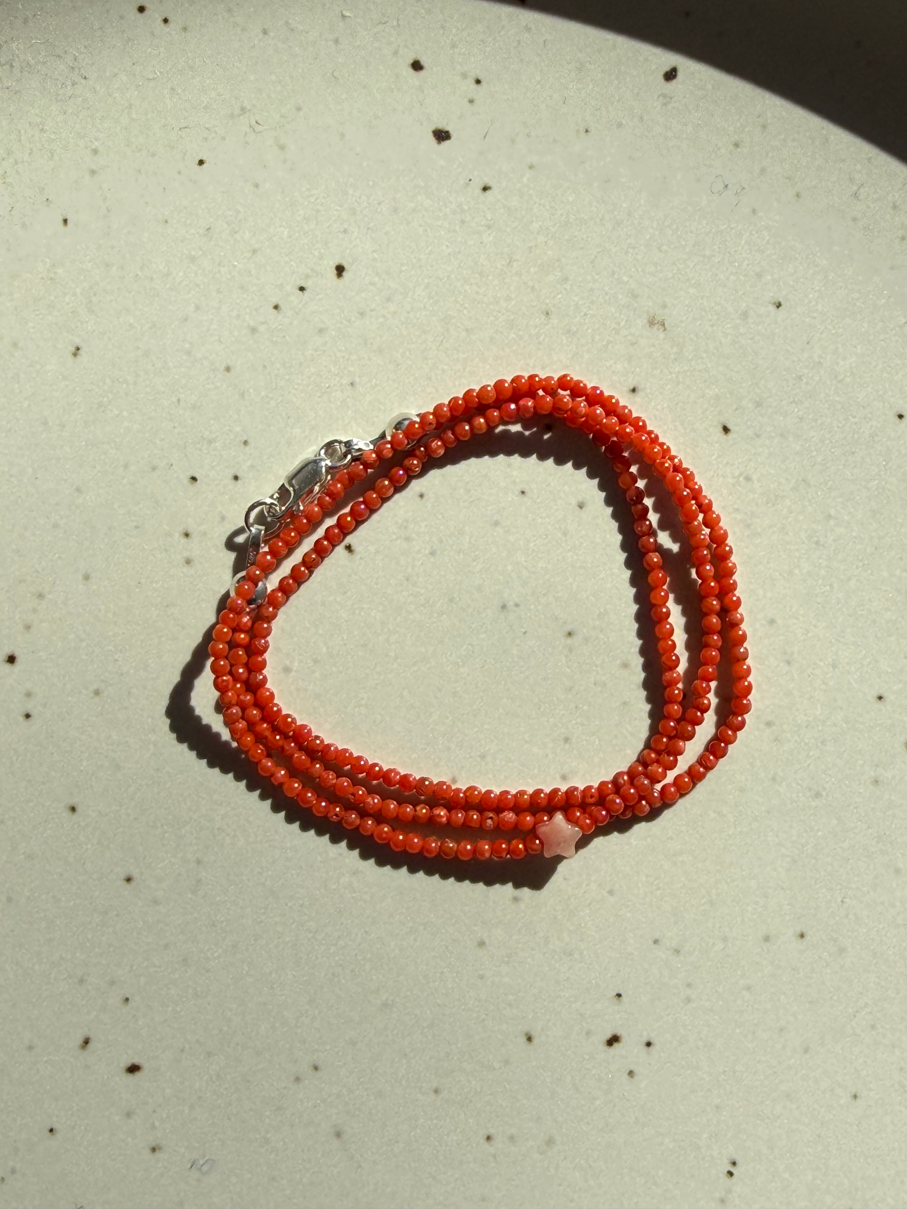 Tiny Coral w/ Quartz Star | 17.5
