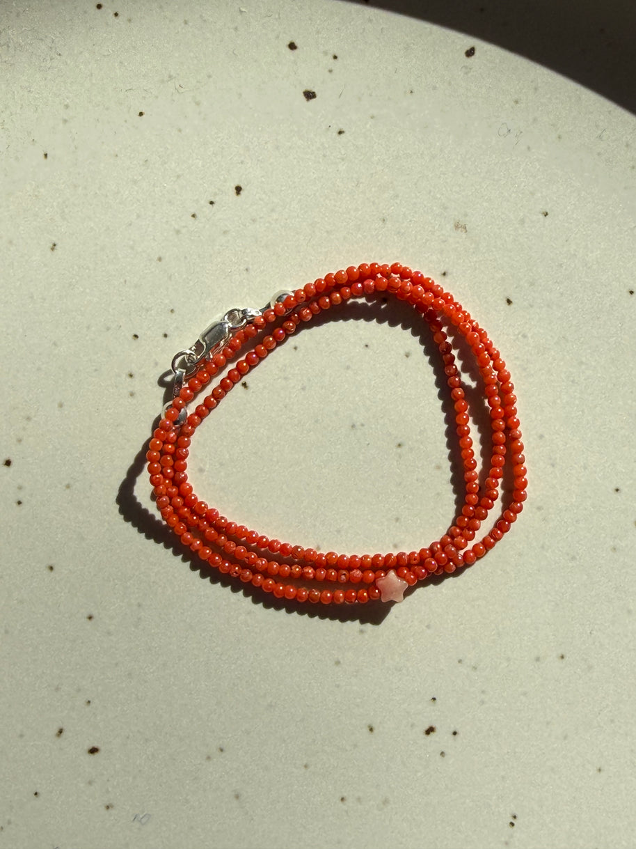Tiny Coral w/ Quartz Star | 17.5