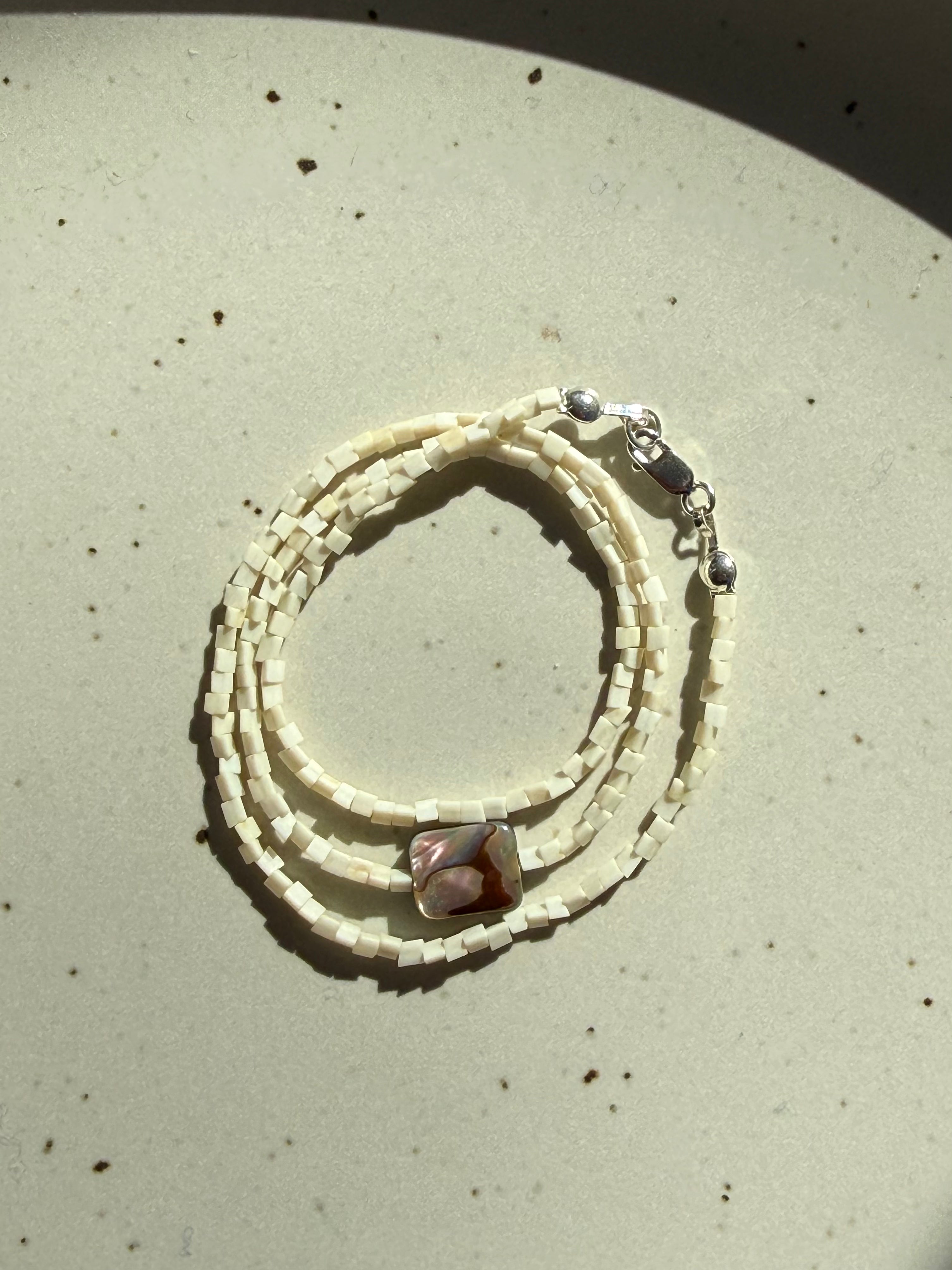 Funky White w/ Abalone Square | 16.5