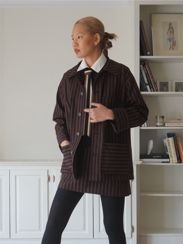 Striped Canvas Mini Skirt