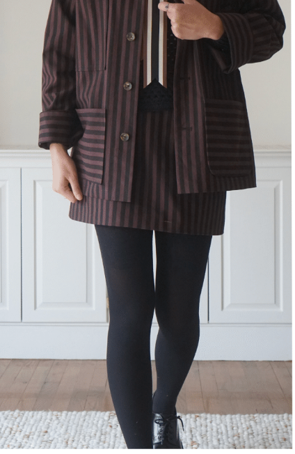 Striped Canvas Mini Skirt