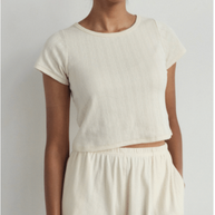 Pointelle Crop Tee