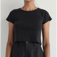 Pointelle Crop Tee