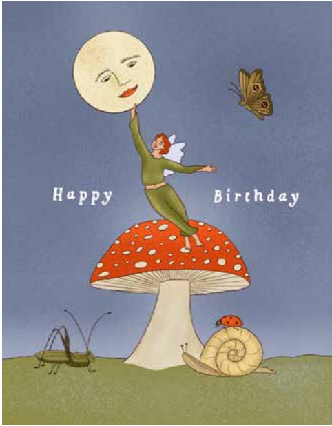 Happy Birthday Fairy Moon Card