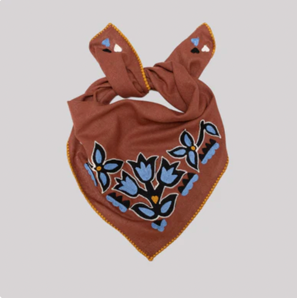 Chainstitch Silk Noil Bandana