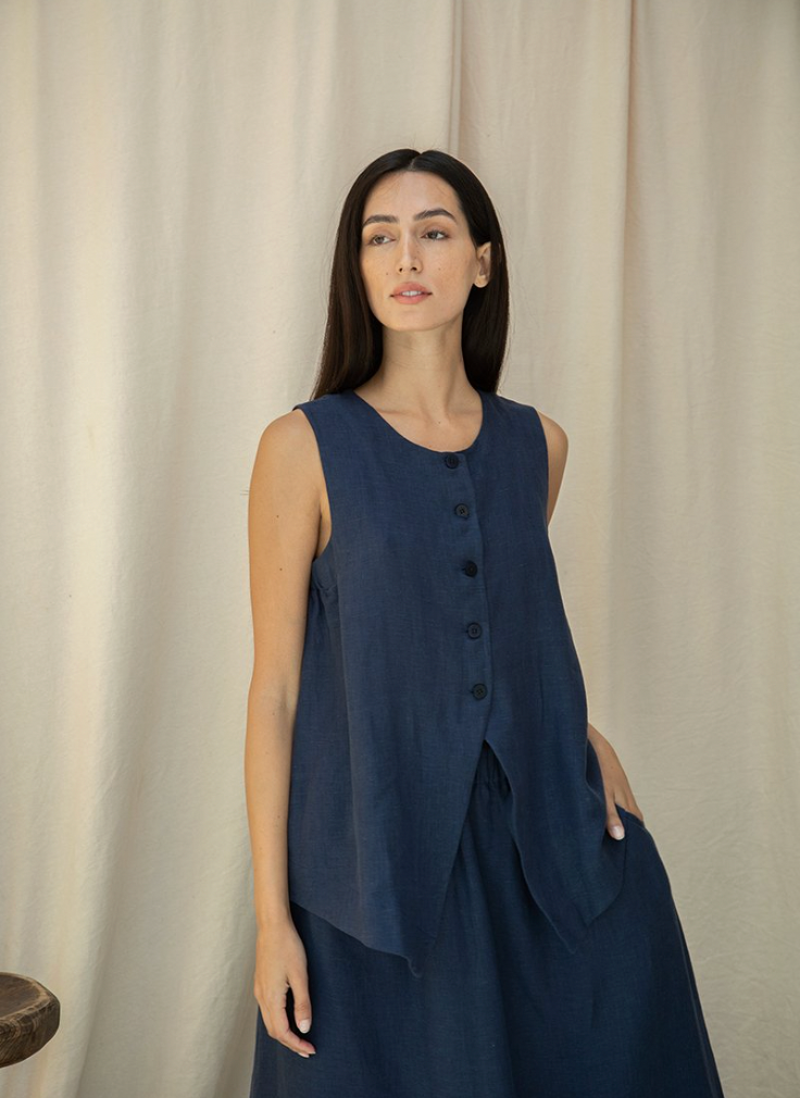 Olivia May Linen Waistcoat
