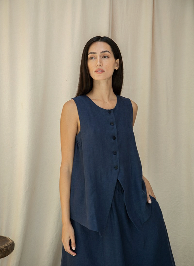 Olivia May Linen Waistcoat