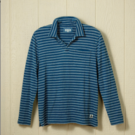 Long Sleeve Indigo Polo