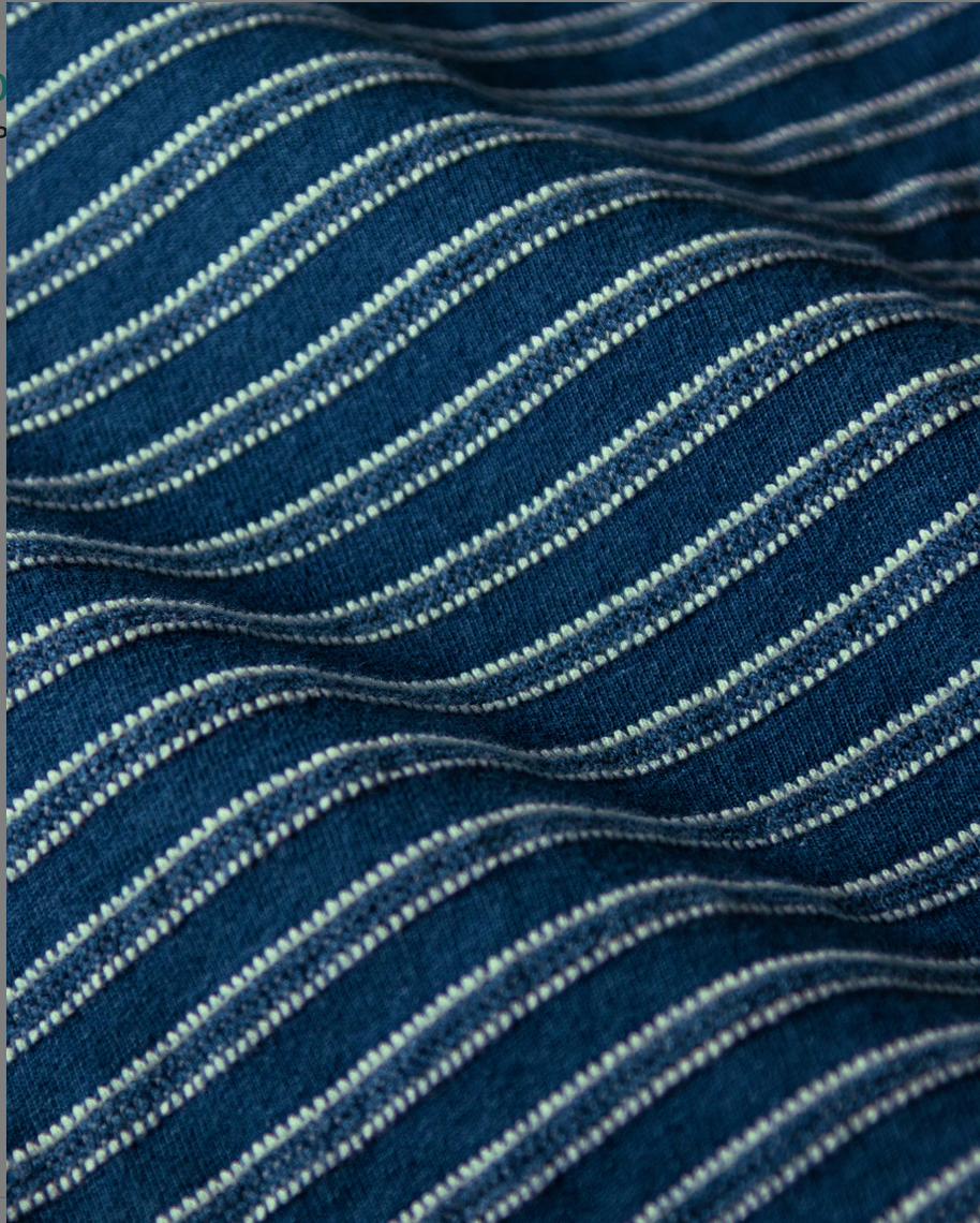 Long Sleeve Indigo Polo