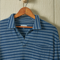 Long Sleeve Indigo Polo