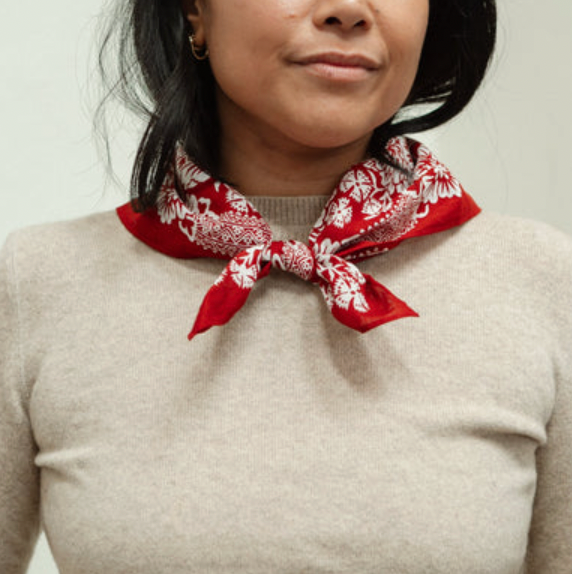 Cotton Blossom Bandana | Brick