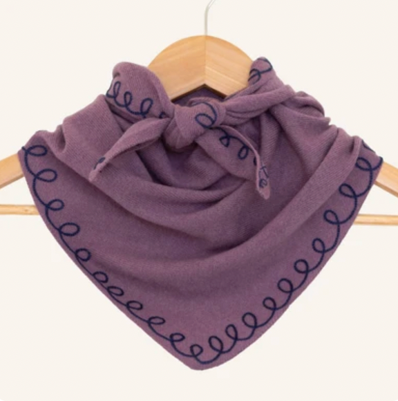 Stitched Cashmere Triangle Scarf