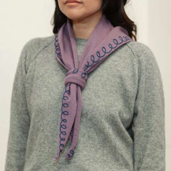 Stitched Cashmere Triangle Scarf