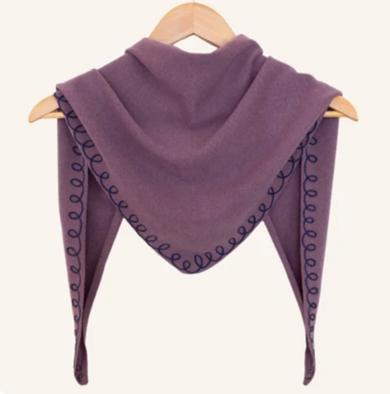 Stitched Cashmere Triangle Scarf