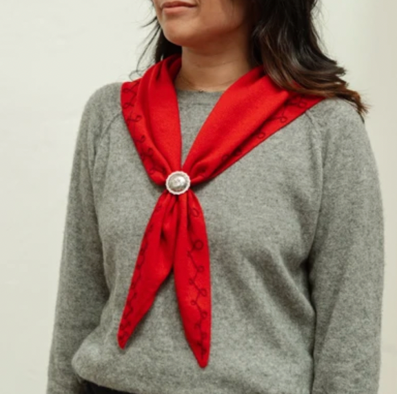Stitched Cashmere Triangle Scarf