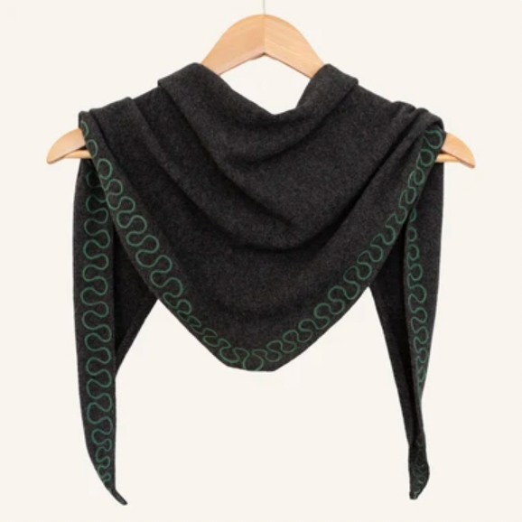 Stitched Cashmere Triangle Scarf