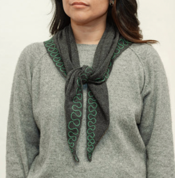 Stitched Cashmere Triangle Scarf