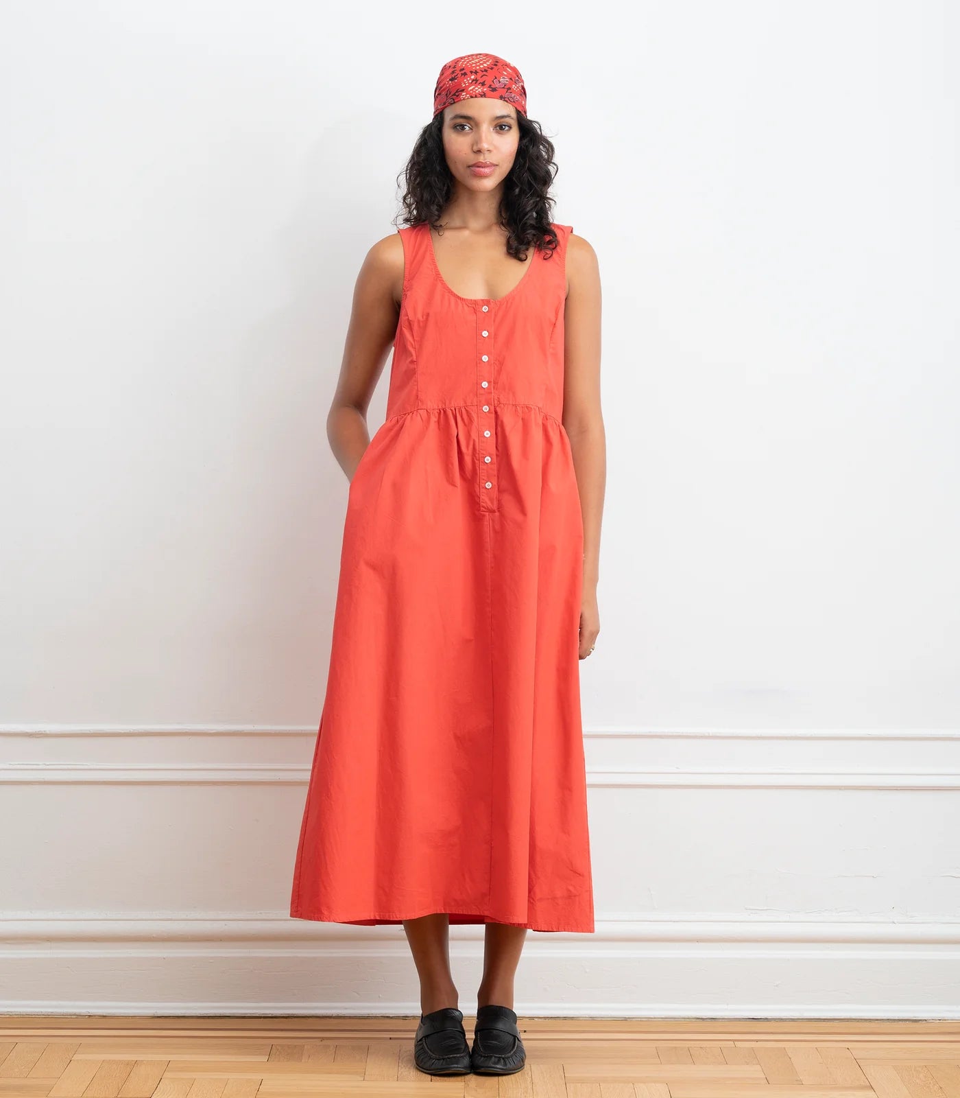 Sierra Button Up Midi Dress | Strawberry