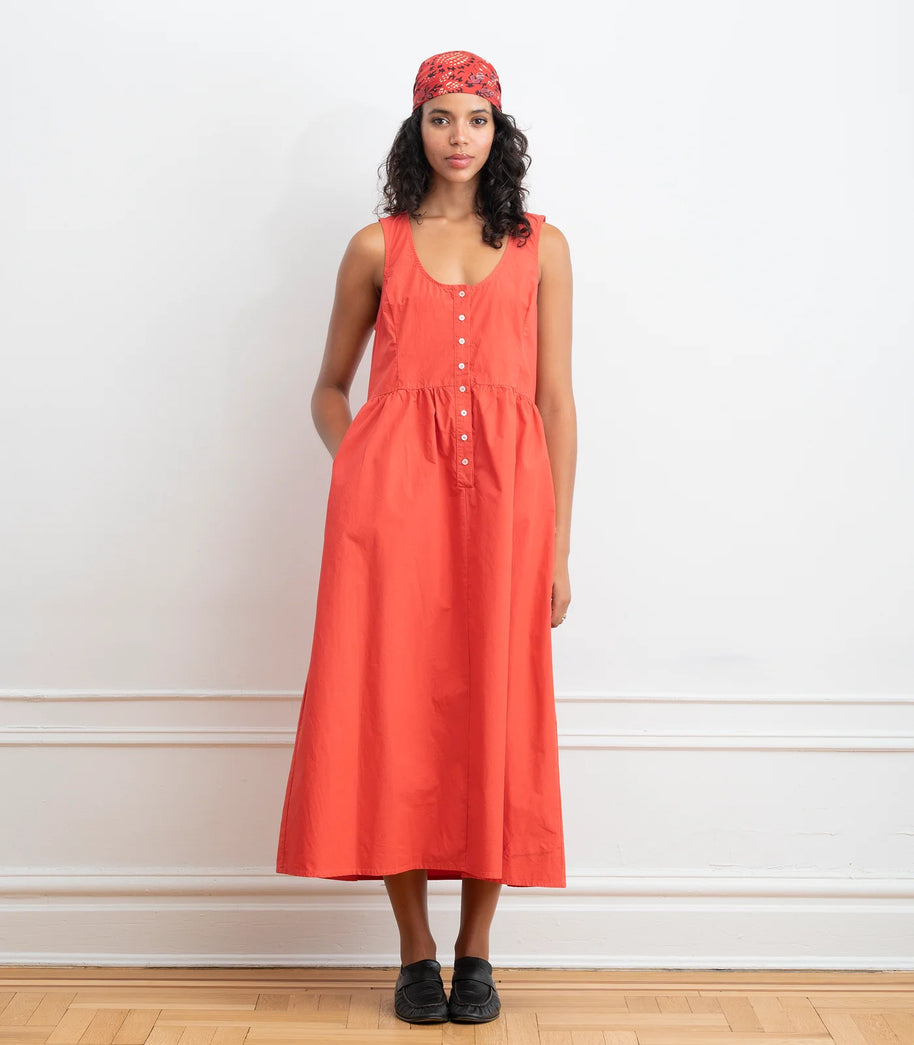 Sierra Button Up Midi Dress | Strawberry