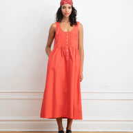 Sierra Button Up Midi Dress | Strawberry