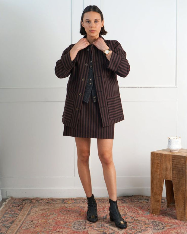 Striped Canvas Mini Skirt