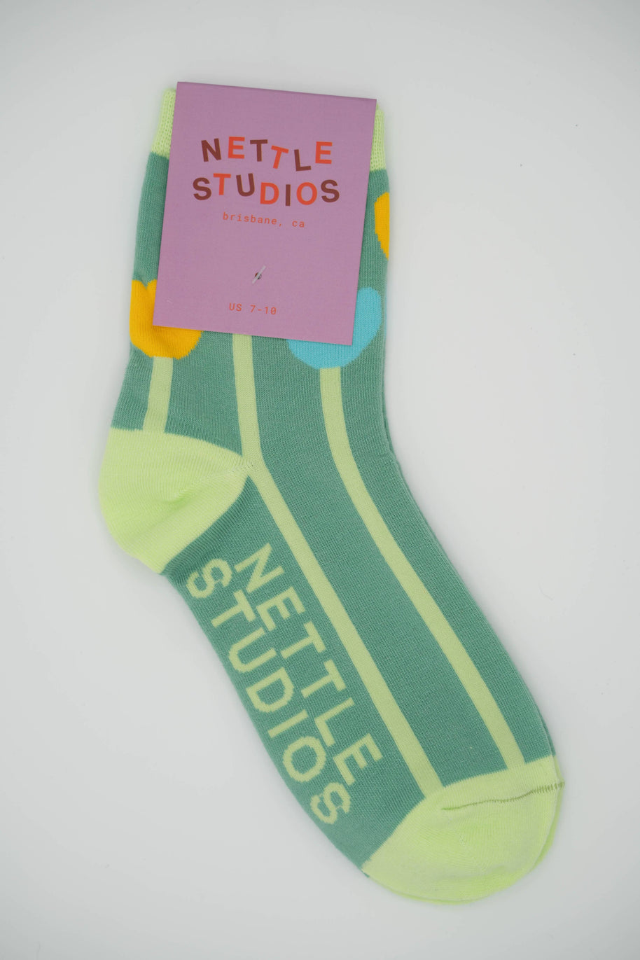 Women’s Cotton Ankle Socks - Primary Tulips