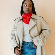 Merino Triangle Scarf | Red