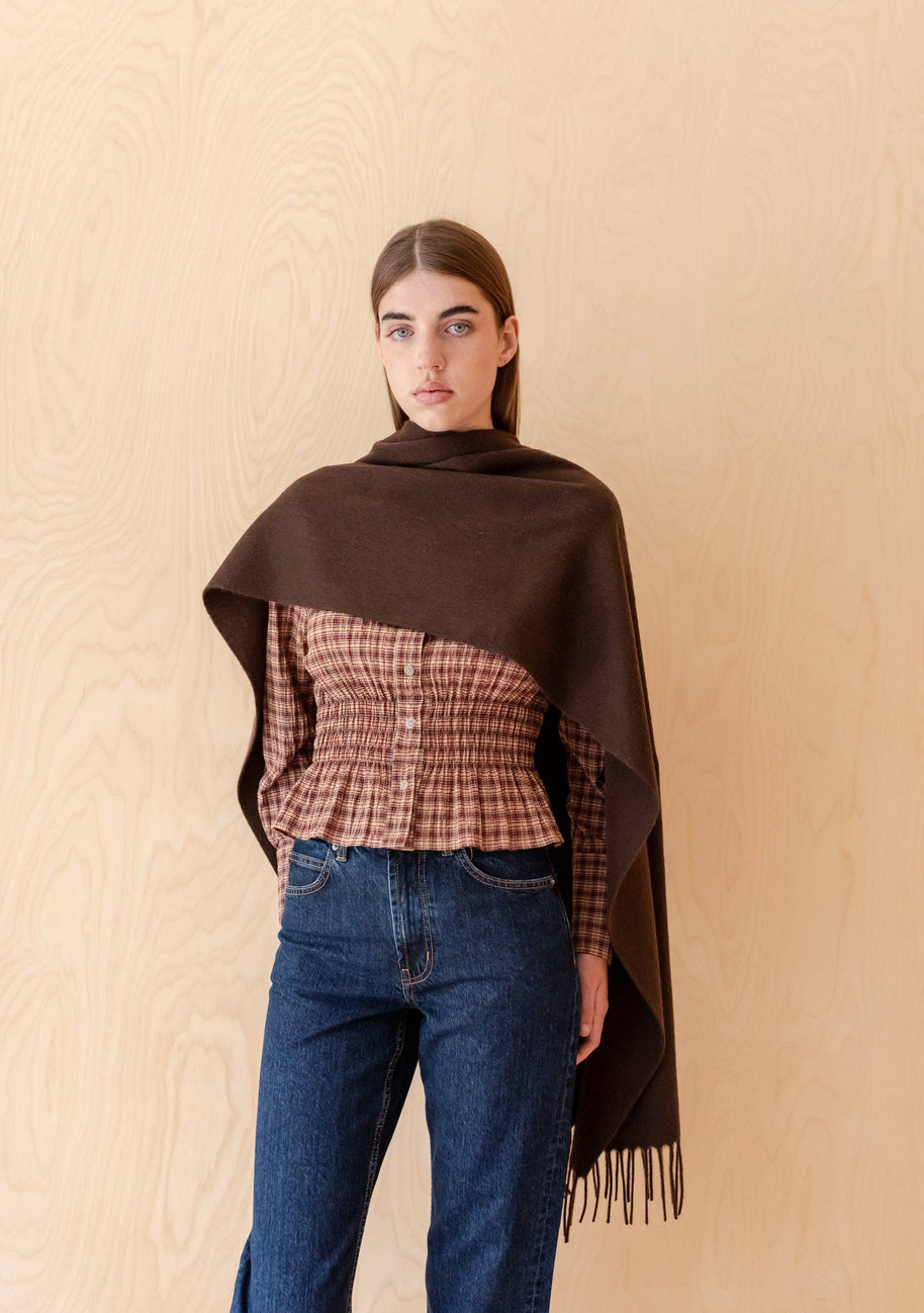 Lambswool Oversized Scarf | Chocolate