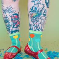 Women’s Cotton Ankle Socks - Primary Tulips