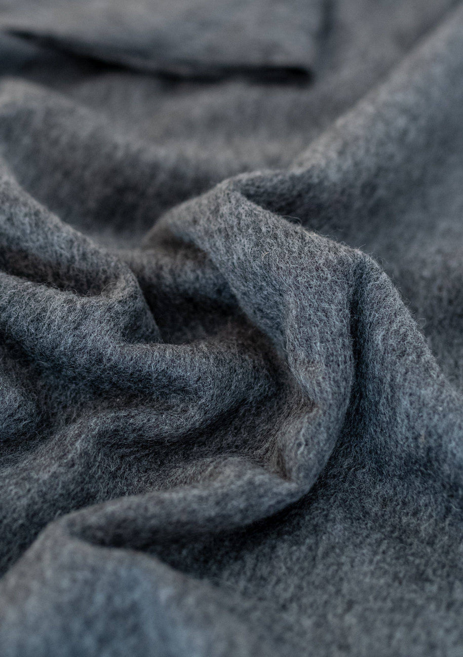 Lambswool Oversized Scarf | Charcoal Melange
