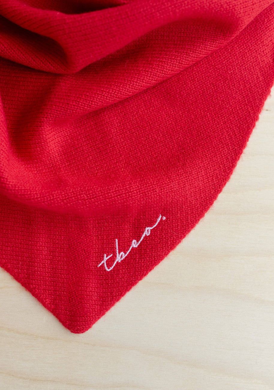 Merino Triangle Scarf | Red