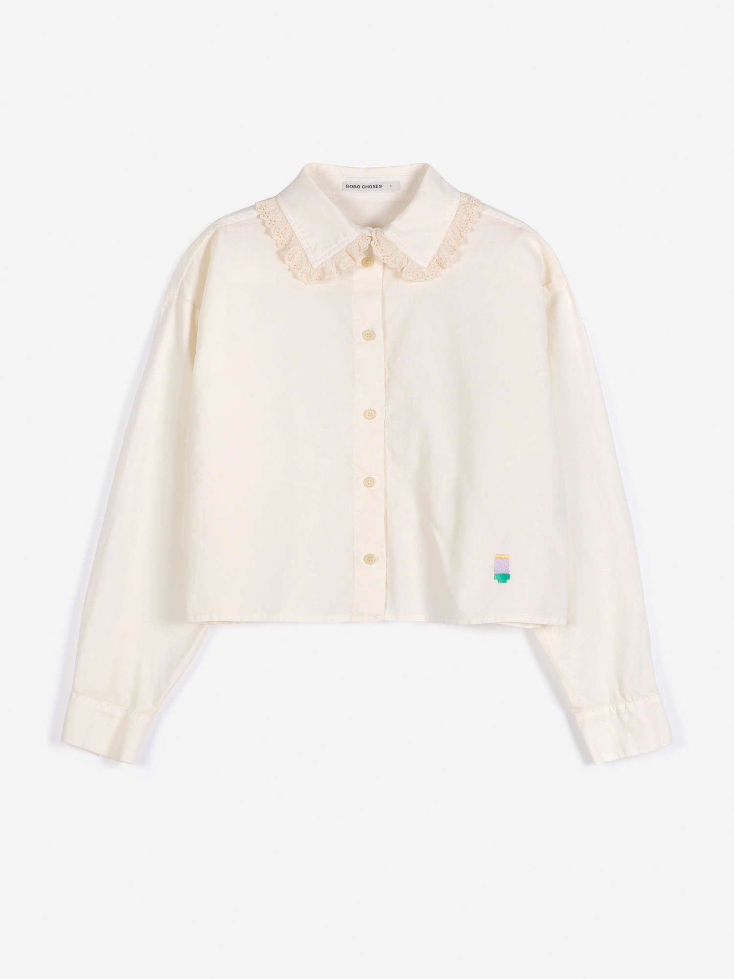 Lace Ending Poplin Shirt