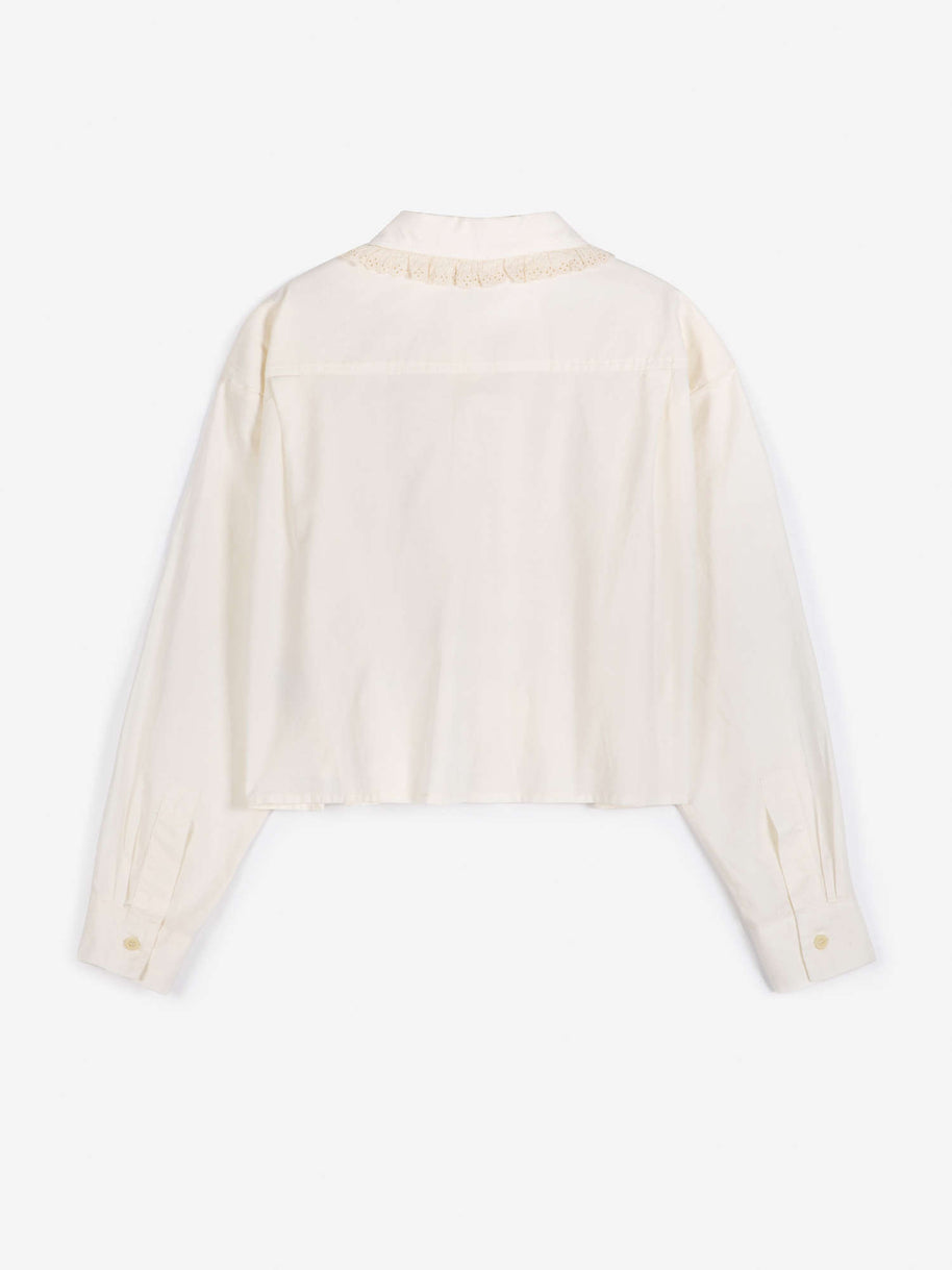 Lace Ending Poplin Shirt