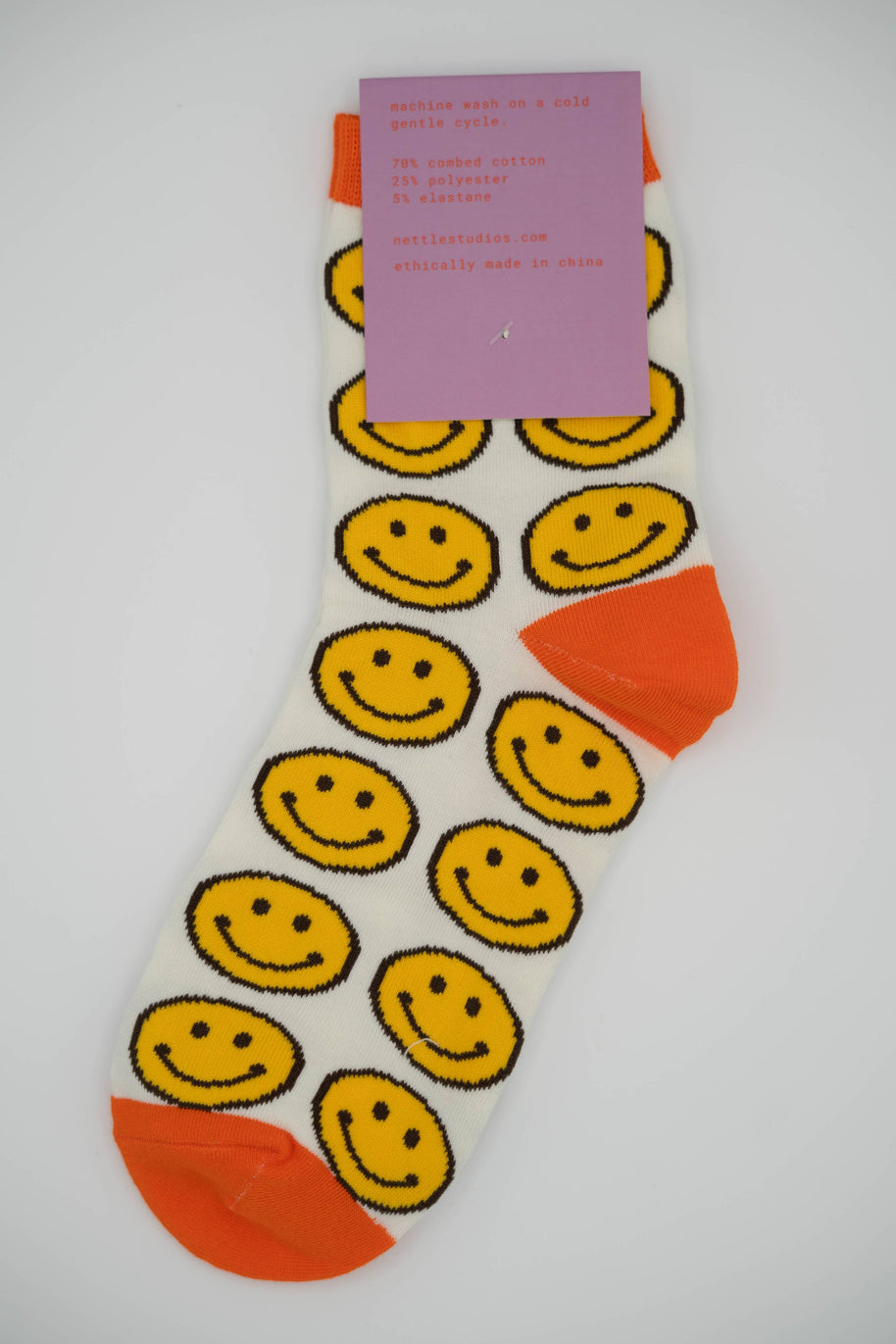 Women’s Cotton Ankle Socks - Classic Smiley Face
