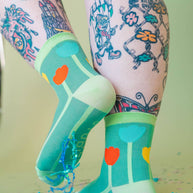 Women’s Cotton Ankle Socks - Primary Tulips