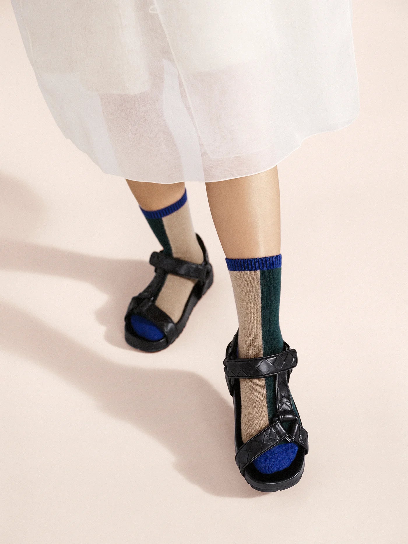 Half and Half Cashmere Crew - OS